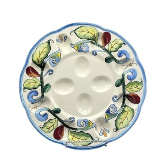 Fitz and Floyd Ricamo Deviled Egg Tray NWT - Picture 1 of 6